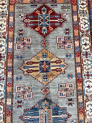 New Grey Afghanistan Modern Kazak 2'-6"x4'