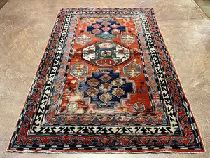 Antique Red Uzbekistan Uzbek Tribal 5'-6"x8'