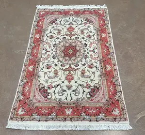 Vintage Ivory Persian Tabriz 3' X 5'