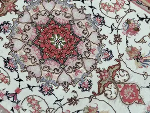 Vintage Ivory Persian Tabriz 3' X 5'