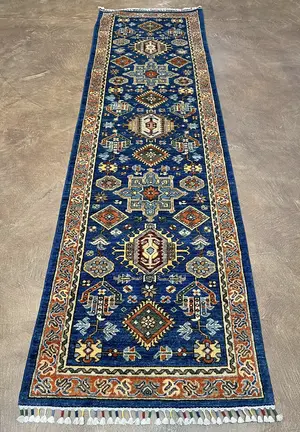 New Blue Afghanistan Modern Tribal Runner