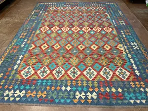 New Multi Afghanistan Kelim 9' X 12'