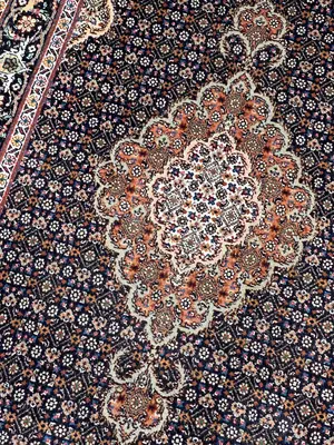 Vintage Navy Persian Tabriz Mahi Runner