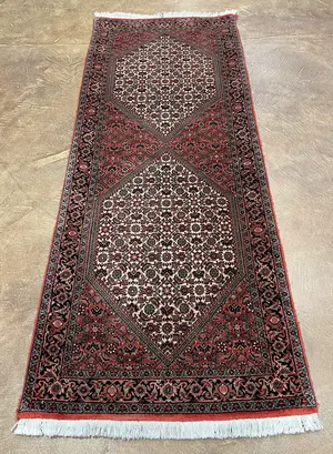 Vintage Red Persian Bijar Runner