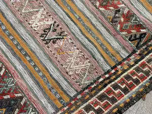 Vintage Multi Afghanistan Sumak Remnant Runner