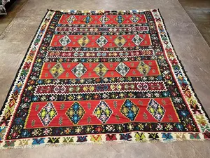 Vintage Red Turkey Kelim Remnant 8' X 10'