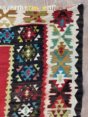 Vintage Red Turkey Kelim Remnant 8' X 10'