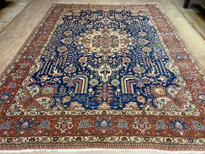 Vintage Navy Persian Tabriz 9' X 12'