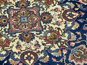 Vintage Navy Persian Tabriz 9' X 12'