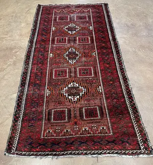 Vintage Rust Afghanistan Afghan Tribal Runner