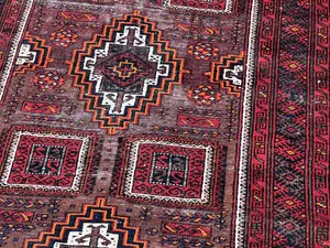 Vintage Rust Afghanistan Afghan Tribal Runner