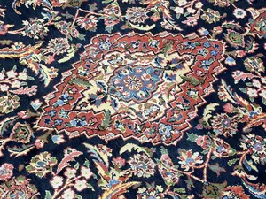 Vintage Navy Persian Kashan 5'-6"x8'