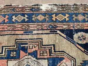 Vintage Navy Persian Serab Remnant 3' X 5'