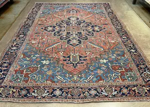 Antique Rose Persian Serapi 9' X 12'
