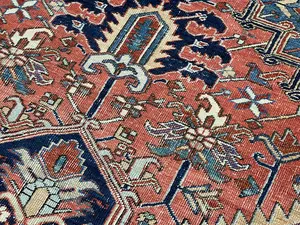 Antique Rose Persian Serapi 9' X 12'