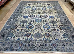 New Blue Afghanistan Modern Mahal 10' X 14'
