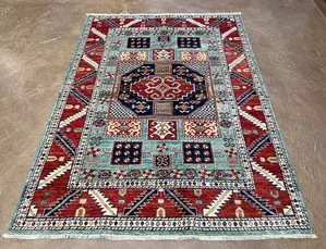 New Blue Afghanistan Modern Kazak 5' X 7'