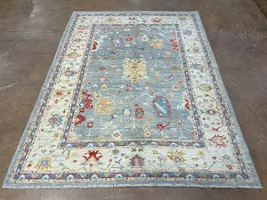 New Grey Afghanistan Modern Mahal 5' X 7'