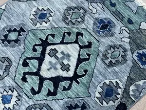 New Grey Afghanistan Modern Tribal 2' X 3'