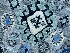 New Grey Afghanistan Modern Tribal 2' X 3'