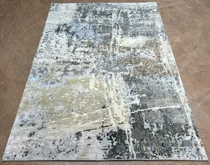 New Grey India Abstract Modern 4' X 6'