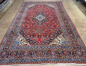 Vintage Red Persian Kashan 9' X 12'