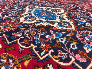 Vintage Red Persian Kashan 9' X 12'