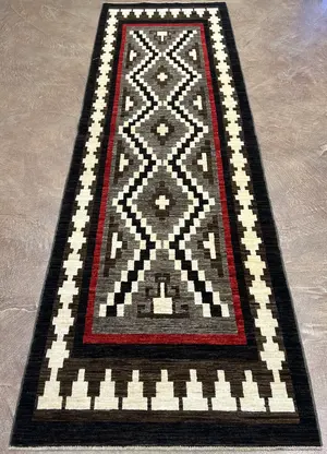 New Grey Afghanistan Navajo Runner