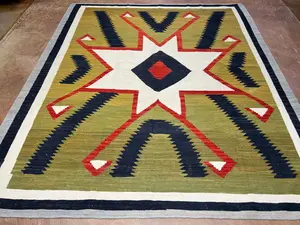 New Green Pakistan Navajo Kelim 8' X 10'