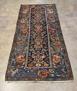 Antique Navy Persian Mahal Runner