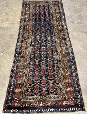 Antique Navy Persian Kurdish Runner