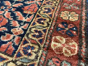 Antique Navy Persian Kurdish Runner