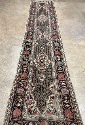 Antique Navy Persian Kurdish Runner