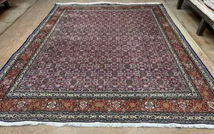 Vintage Blue Persian Tabriz 9' X 12'