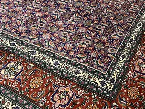 Vintage Blue Persian Tabriz 9' X 12'