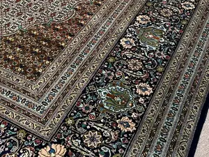 New Navy Persian Tabriz Mahi 10' X 14'