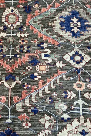 New Grey Afghanistan Modern Tribal 8' X 10'