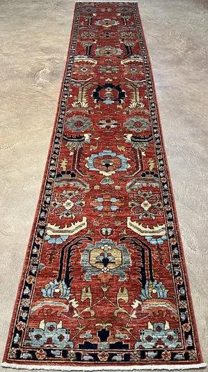 New Rust Afghanistan Modern Mahal Runner