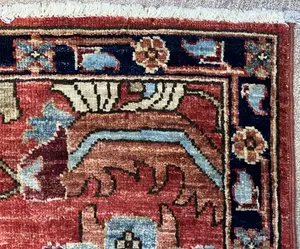 New Rust Afghanistan Modern Mahal Runner