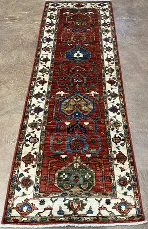 New Red Afghanistan Modern Karajeh Runner