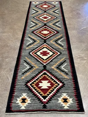 New Grey Afghanistan Navajo Runner