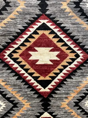 New Grey Afghanistan Navajo Runner