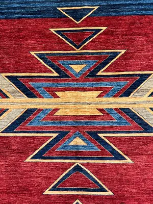 New Red Afghanistan Navajo 9' X 12'