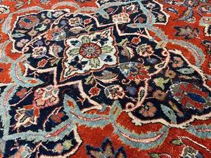 Vintage Red Persian Kashan 10' X 14'