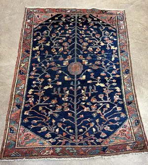 Antique Navy Persian Malayer 3' X 5'