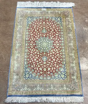 Vintage Red Persian Silk Ghom 3' X 5'