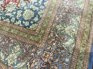 Vintage Red Persian Silk Ghom 3' X 5'