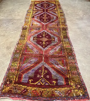 Vintage Multi Turkey Kurdish Konya Rug Remnant - As Is Runner