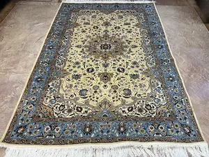 Vintage Gold Persian Ghom 7' X 10'