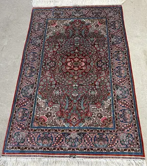 Vintage Red Turkey Silk Hereke 2'-6"x4'